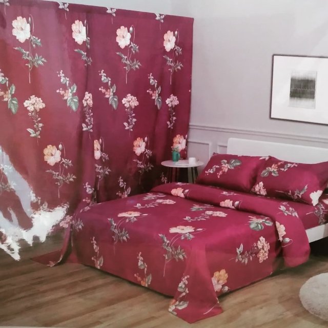 6 Piece Sheet With Matching Curtains