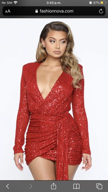 Fashion Nova Red Sequin Mini Dress