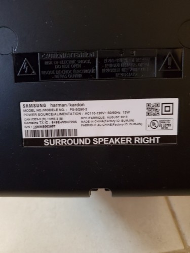 Samsung Rear Wireless Surround Speaker For HW-Q90R