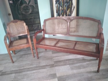Antique Cane Chairs - Matching 1& 3 Seaters