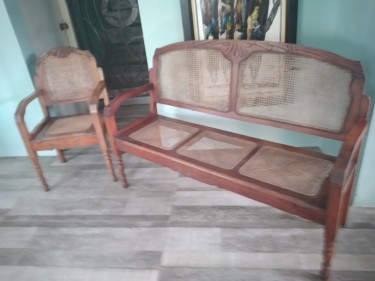 Antique Cane Chairs - Matching 1& 3 Seaters