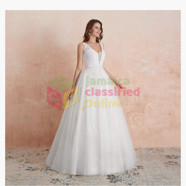 V- Neck Wedding Dress For Sale!!!