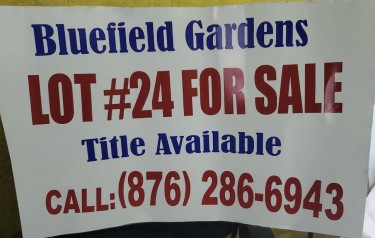 Land With Ocean View For Sale In Bluefield Garden 