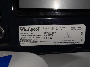 Whirlpool Washing Machine 19Kg