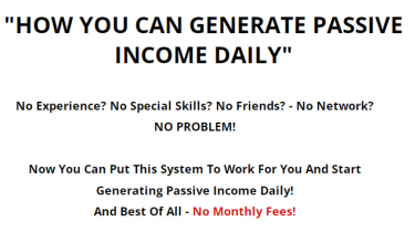 Generate Passive Income From Home! $100-$300/ Week