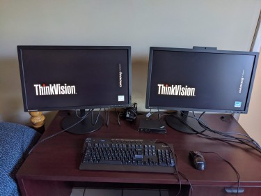 2 Lenovo ThinkVision Monitors And Accessories