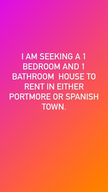 Seeking A 1 Bedroom House