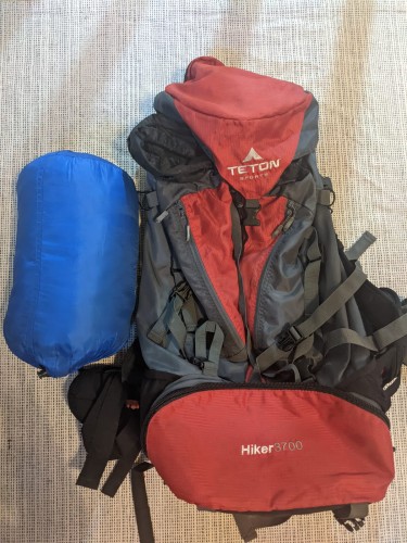 Hiking Bag And Sleeping Bag