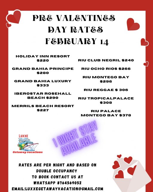 Valentines Day Rates
