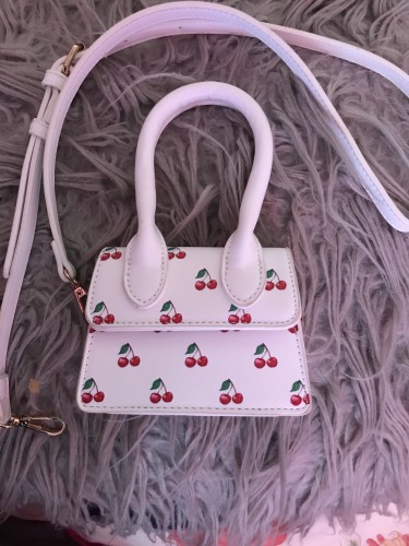 Cherry Print White Handbag 