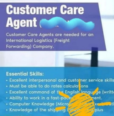 IMMEDIATE HIRE FOR CUSTOMER SERVICE AGENTS NOT AGE