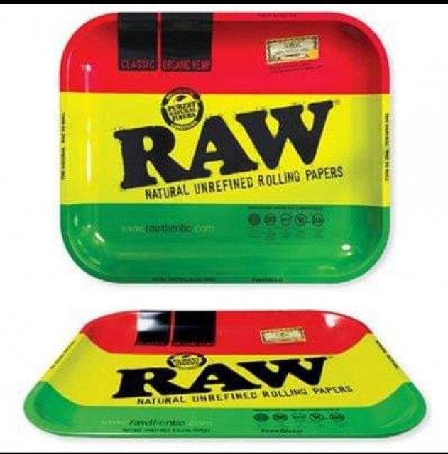 Large Metal Rolling Tray Featuring Rasta Colors