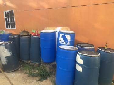 Blue Drums//plastic Barrels 