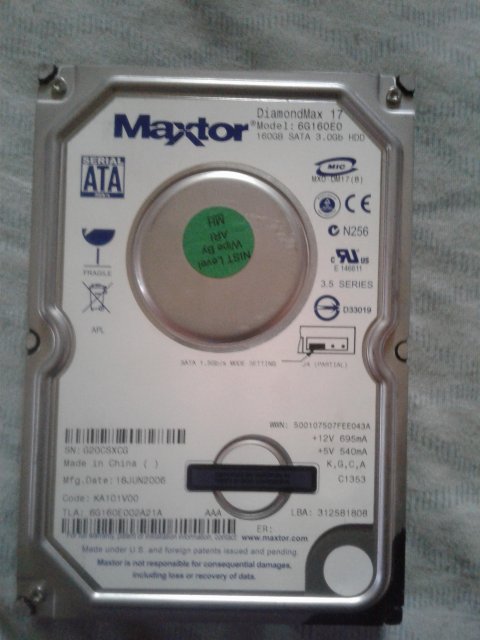 Maxtor 160gb SATA Hard Drive