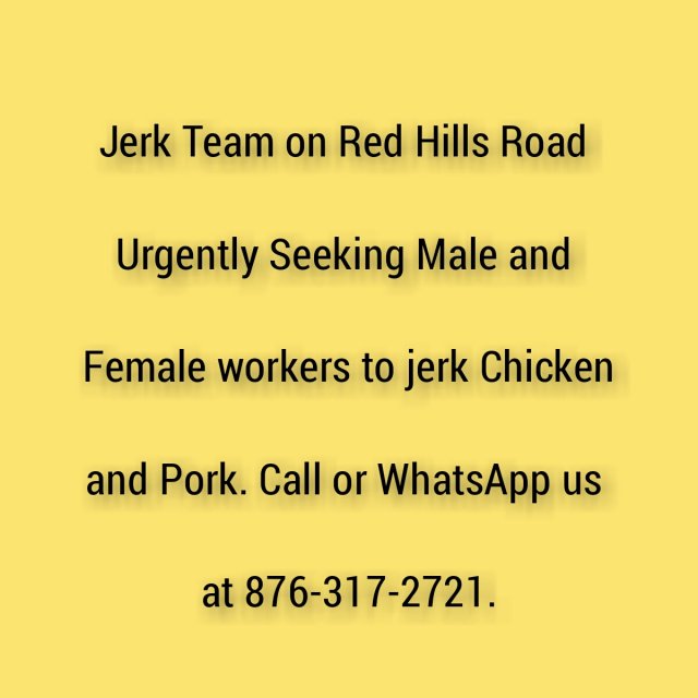 Jerk Persons Needed
