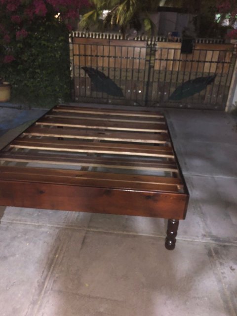 Solid Wood Double Bed Base