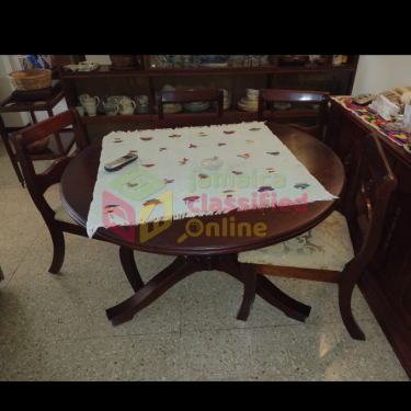 Mahogany Round Pedestal Dining Set 