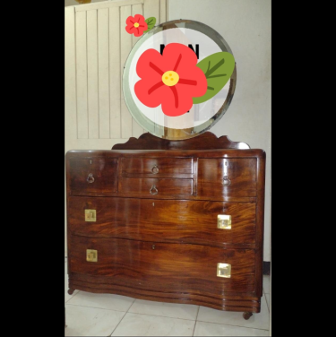 Antique Refurbished Mahogany 6 Drawers Dresser 