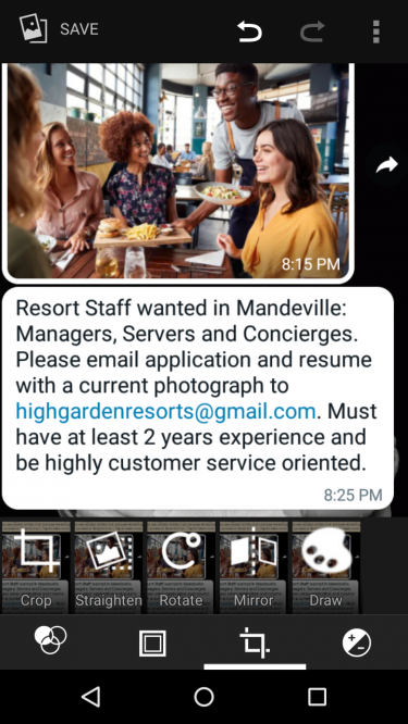 Resort Staff Wanted In Mandeville: Managers, Serve