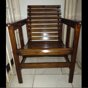 Solid Wood Patio Chair. Hand Polished.