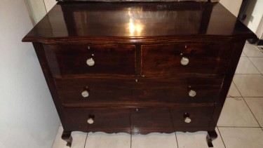 Antique Mahogany Chest With Mirror 
