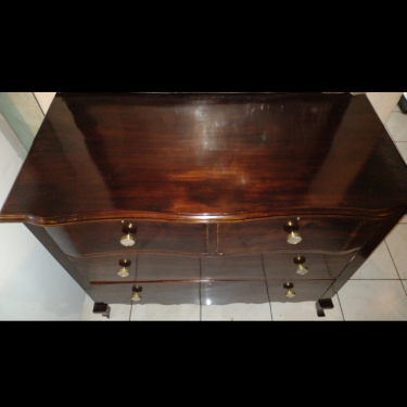 Antique Mahogany Chest With Mirror 