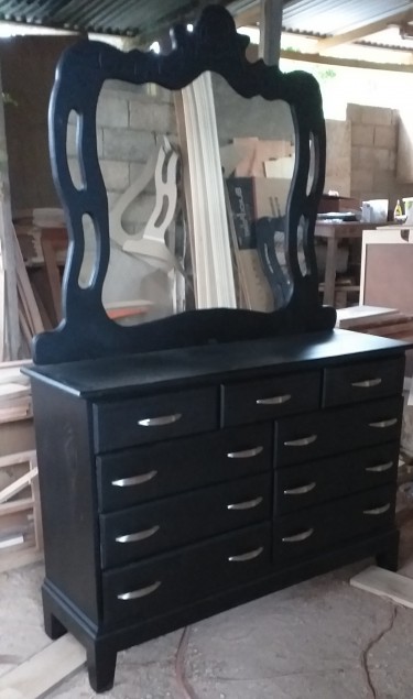 9 Drawer Flat Black Dresser