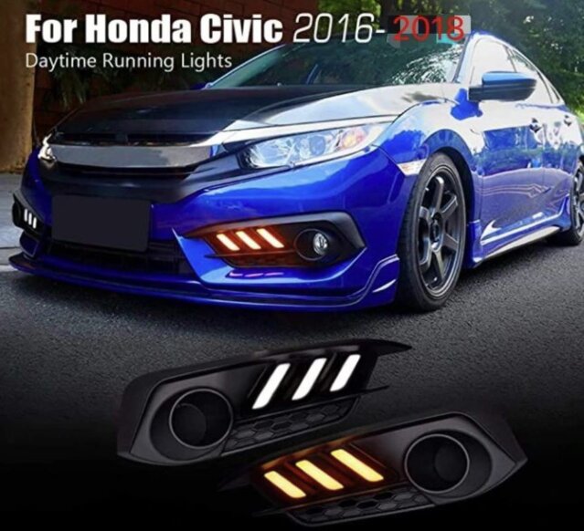 Honda Civic 2016 To 2020 DRL Fog Lamp Cover