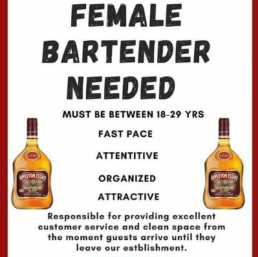 Seeking Bartenders In Westmoreland *IMMEDIATELY*