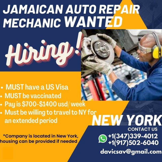 Auto Mechanic Wanted In New York Full Time Jobs New York