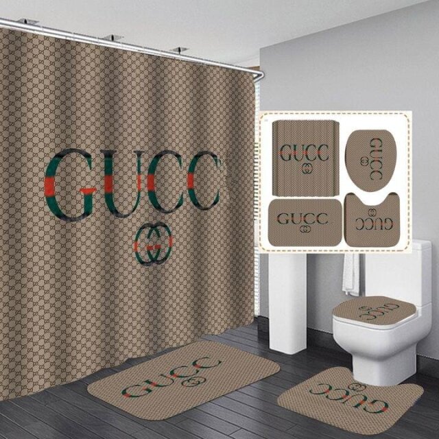 Gucci Window Bathroom Shower Curtains Set