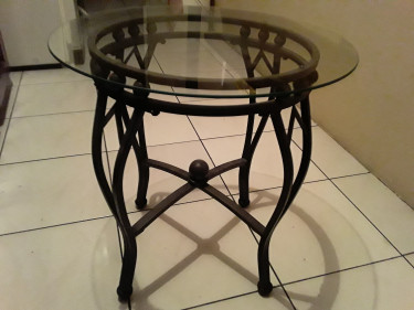 Glass-top Side Table For Sale