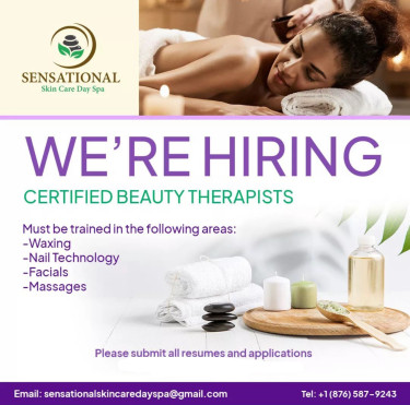 Seeking Certified Beauty Therapist 