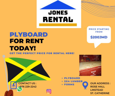 Ply Board, 2 By 4 And Forms For Rent