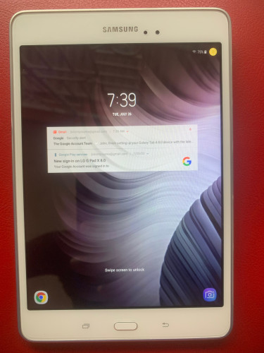 Minty White 8” Samsung Galaxy Tab A With 16gb Stor