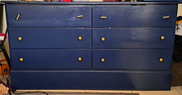 Navy Blue 6 Draw Dresser 