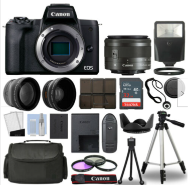 Canon EOS M50 Mark II Camera Black + 3 Lens Kit 15