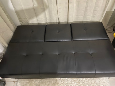 Black Vinyl Sofa Bed