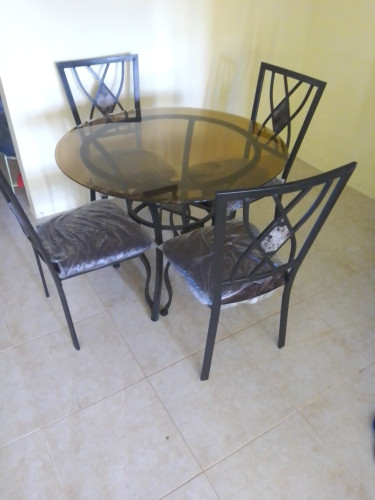 Glass Top Dinning Table Set