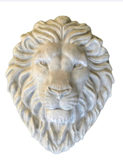 Concrete Lion Head, Concrete Sculpture, 13.5