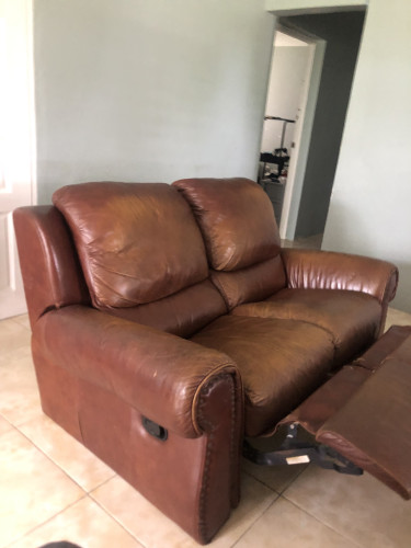 Leather Couch With Recliner. (Recliner Works Well)