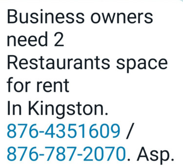 Restaurant Space Seeking 