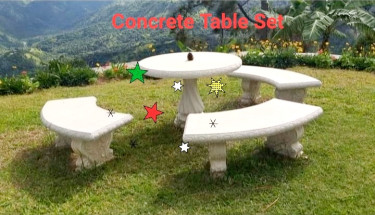 CUSTOM CONCRETE TABLE SETS, CALL 876-416-4027 
