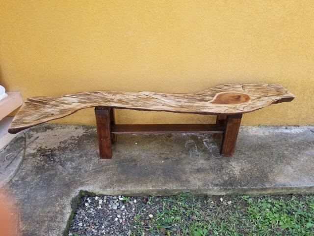 Rustic Large Wood Bench