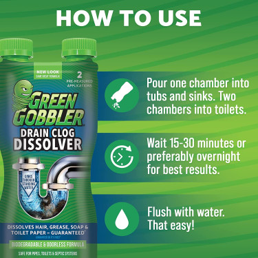 Green Gobbler Liquid Drain Clog Remover