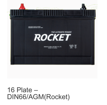 16 Plate – DIN66/AGM(Rocket) Battery 