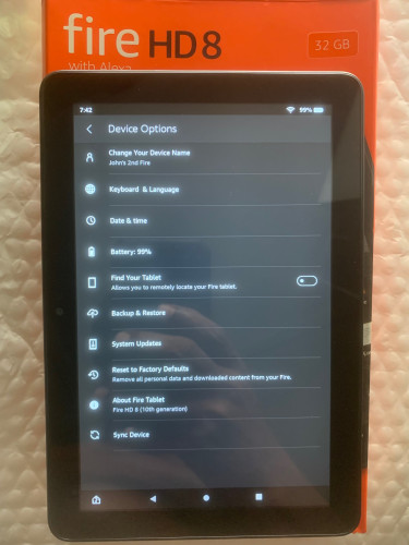 8” Amazon Fire HD 10Gen Tablet 32gb Storage And 2g
