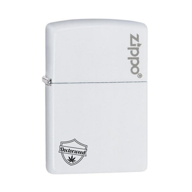 Classic White Matte Zippo Logo