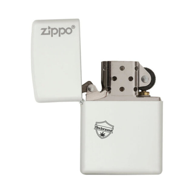 Classic White Matte Zippo Logo