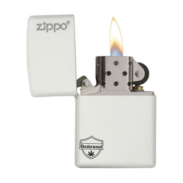 Classic White Matte Zippo Logo